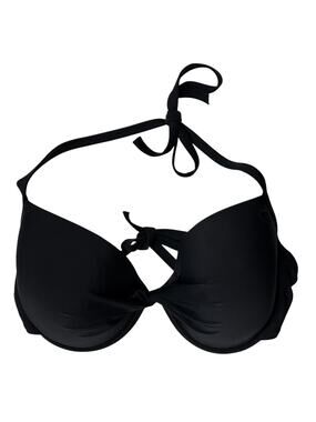 2/$15 Rip Curl Twist Front Underwire Padded Bikini Top Black Swim Solid Size L